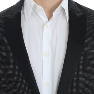 Dolce & Gabbana Elegant Black Polka Dotted Slim Fit Blazer