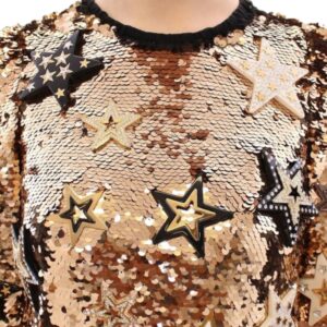 Dolce & Gabbana Exquisite Gold Sequined Star Sheath Dress