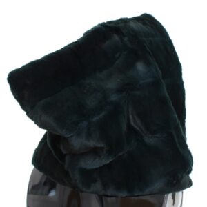 Dolce & Gabbana Exclusive Green Weasel Fur Hooded Scarf