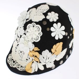 Dolce & Gabbana Elegant Black Floral Wool Cloche Hat