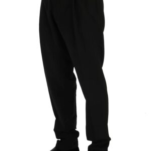 Dolce & Gabbana Elegant Black Striped Straight Fit Dress Pants