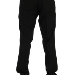 Dolce & Gabbana Elegant Black Striped Straight Fit Dress Pants