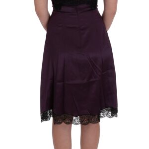 Dolce & Gabbana Elegant Purple Silk Lace Shift Dress