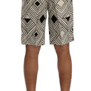 Dolce & Gabbana Chic Striped Casual Shorts – Hemp & Linen Blend