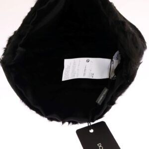 Dolce & Gabbana Elegant Black Xiangao Fur Beanie Hat