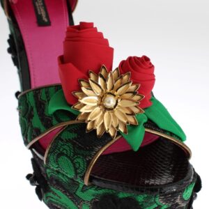 Dolce & Gabbana Enchanted Sicily Crystal Brocade Wedges