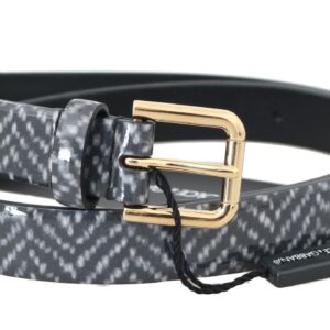 Dolce & Gabbana Elegant Chevron Leather Waist Belt