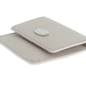 Dolce & Gabbana Sleek White Leather Condom Case Wallet