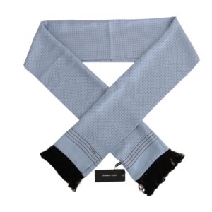 Dolce & Gabbana Elegant Blue Silk Polka Dot Men’s Scarf