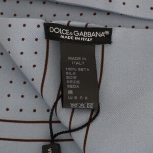 Dolce & Gabbana Elegant Blue Silk Polka Dot Men’s Scarf