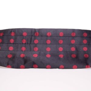 Dolce & Gabbana Exquisite Black Silk Cummerbund with Red Polka Dots