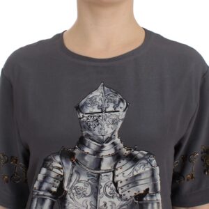 Dolce & Gabbana Enchanted Sicily Silk Blouse with Knight Print