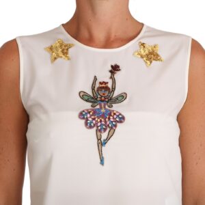 Dolce & Gabbana Enchanted Crystal-Embellished Silk Blouse