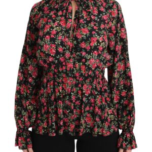 Dolce & Gabbana Elegant Black Floral Silk Shirt