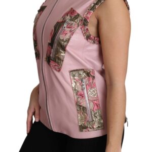 Dolce & Gabbana Stunning Pink Sleeveless Leather Vest