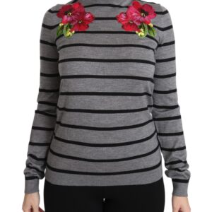 Dolce & Gabbana Elegant Embroidered Cashmere-Silk Sweater