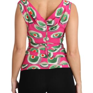 Dolce & Gabbana Sicilian Cake Print Sleeveless Silk Top