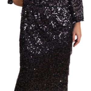 Dolce & Gabbana Sequined Shift Midi Dress – Timeless Elegance