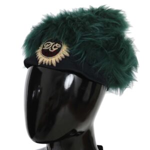 Dolce & Gabbana Elegant Emerald Cashmere Cloche Cap