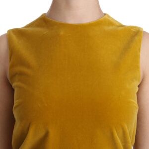 Dolce & Gabbana Mustard Velvet Shift Mini Dress