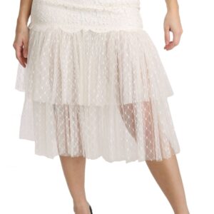 Dolce & Gabbana Elegant White Lace High-Waist Skirt