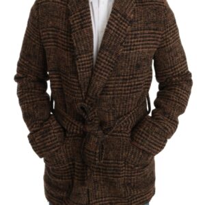 Dolce & Gabbana Elegant Brown Alpaca Blend Belted Cape Jacket