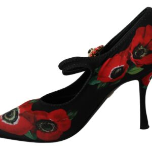 Dolce & Gabbana Floral Mary Janes Pumps with Crystal Detail