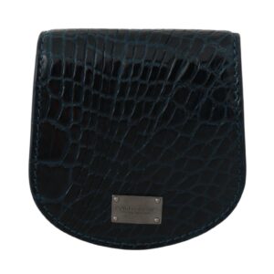 Dolce & Gabbana Exquisite Dark Blue Coin Case Wallet