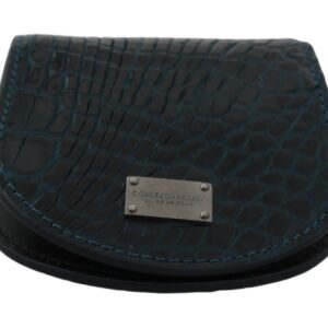 Dolce & Gabbana Exquisite Dark Blue Coin Case Wallet