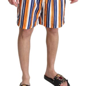 Dolce & Gabbana Multicolor Striped Swim Shorts Trunks