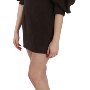 Dolce & Gabbana Chic Brown Corduroy Bodycon Mini Dress