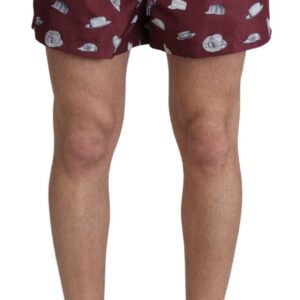 Dolce & Gabbana Maroon Elegance Men’s Swimming Trunks