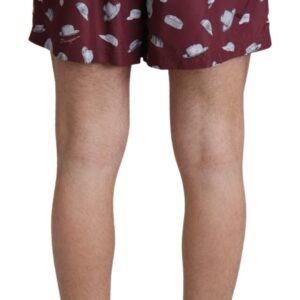 Dolce & Gabbana Maroon Elegance Men’s Swimming Trunks