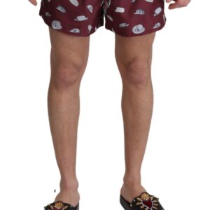 Dolce & Gabbana Maroon Elegance Men’s Swimming Trunks