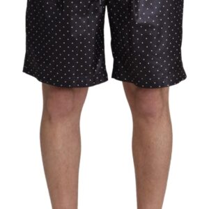 Dolce & Gabbana Chic Black Polka Dot Men’s Swim Trunks