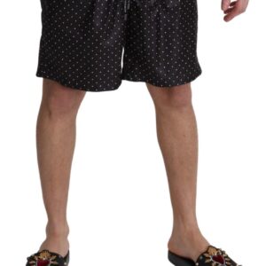 Dolce & Gabbana Chic Black Polka Dot Men’s Swim Trunks