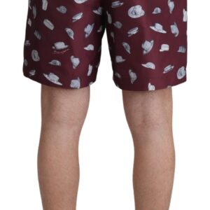 Dolce & Gabbana Elegant Maroon Swim Trunks