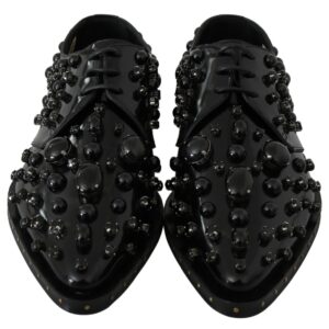 Dolce & Gabbana Elegant Black Dress Shoes with Crystals