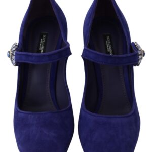 Dolce & Gabbana Elegant Purple Suede Mary Janes Pumps