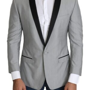 Dolce & Gabbana Elegant Silk Blend Light Gray Blazer