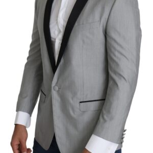 Dolce & Gabbana Elegant Silk Blend Light Gray Blazer