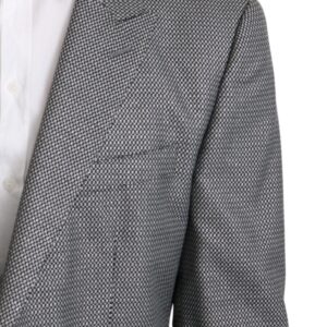 Dolce & Gabbana Elegant Gray Fantasy Pattern Slim Fit Blazer