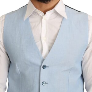 Dolce & Gabbana Elegant Azure Men’s Formal Vest