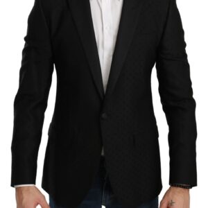 Dolce & Gabbana Elegant Black Polka Dotted Wool Blend Blazer