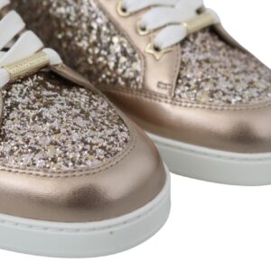 Jimmy Choo Ballet Pink Glitter Leather Sneakers