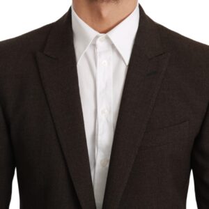 Dolce & Gabbana Elegant Brown Virgin Wool Martini Blazer