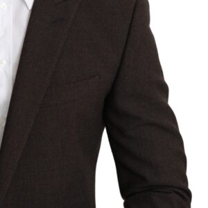 Dolce & Gabbana Elegant Brown Virgin Wool Martini Blazer