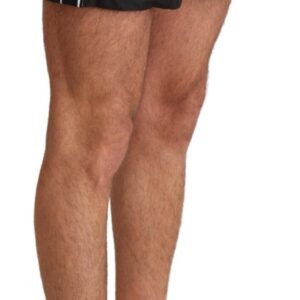 Dolce & Gabbana Elegant Black KING Motive Swim Trunks