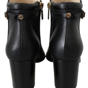 Jimmy Choo Elegant Black Leather Heeled Boots