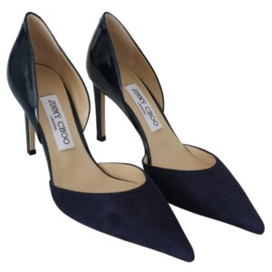 Jimmy Choo Elegant Navy Suede Pointed Toe Pumps